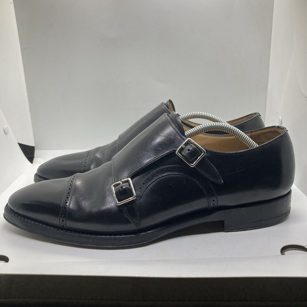 BALLY SCRIBE DOUBLE MONK STRAP Black Mens 9.5 DRESS SHOES